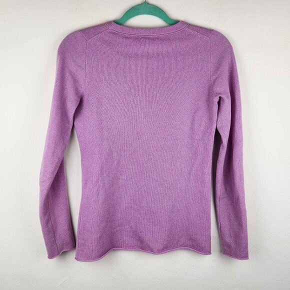 J. Crew 100% Cashmere Heather Lilac Lightweight Soft Crewneck Sweater XS *read* - Picture 2 of 10